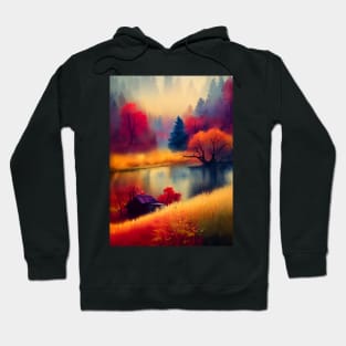 Colorful Autumn Landscape Watercolor 17 Hoodie